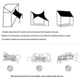 zonnescherm, driehoekig rechthoekig vierkant ademend materiaal beschermt tegen wind, zon en UV-straling, voor tuin, terras en camping