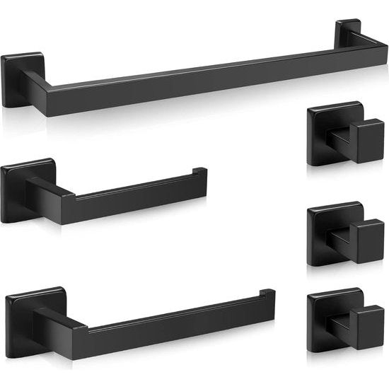 Handdoekhouder, voor in de badkamer of in de badkamer, met 5 beweegbare haken, aluminium, opvouwbare handdoekhouder voor hotels, badkamer, huishoudelijk gebruik, 59 cm, goud + zwart