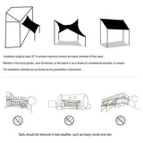 zonnescherm, driehoekig rechthoekig vierkant ademend materiaal beschermt tegen wind, zon en UV-straling, voor tuin, terras en camping, 4x4x4m