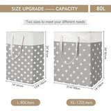 80L Vrijstaande opvouwbare wasmanden, katoen (Grey Star) Wegwerp