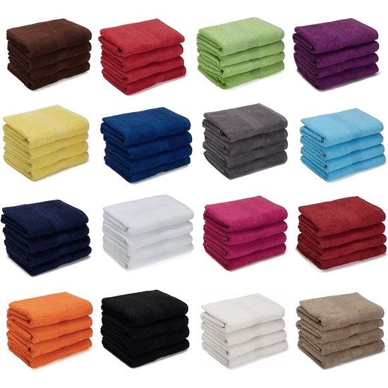 14-delige handdoekenset - 100% katoen 600 g/m² - handdoekenset - badhanddoek - gastendoekjes - handdoek douchedoek - badstof handdoeken - badkamertextiel - handdoekenset - willekeurige kleuren