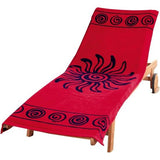 Hoes van badstof voor ligstoel Tropical Sun RED 83 x 200 cm 100% katoen