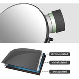 Cosmetic Mirror Black Standing Makeup Mirror with Magnification 5x/1x Table Mirror Brass 360° Swivelling Double-Sided Mirror Shaving Mirror Standing, Diameter 20 cm