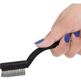 Mini roestvrijstalen draadborstelset (set van 15) - staalborstel met gebogen kunststof handgreep en ophanggat - ambachtelijke borstel voor het reinigen van metselwerk, metaalwerk