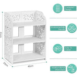 Schoenenkast, schoenenrek, schoenenrek, entree schoenenrek, PVC opbergrek voor cd-boeken, geperforeerd patroon, wit (3 planken)