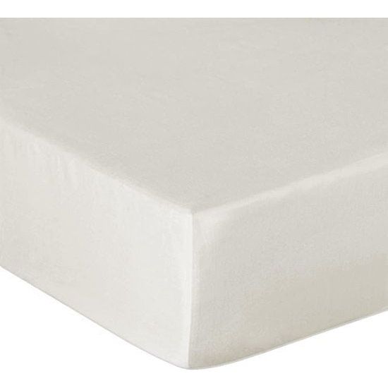 Satin Hoeslakens Kleur Off White 180 x 200 cm