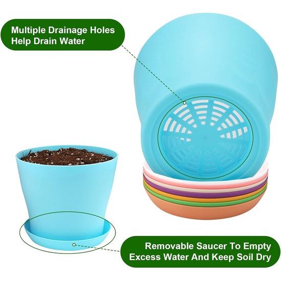 16 stuks 10 cm plantenpotten plantenpotten kweek bloempot kunststof klein met pallets kweekpotten kunststof potten planten rond voor zaden sappige bloemen voor thuis kantoor decoratie 8