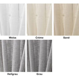 Gordijn, transparant met plooiband in linnen-ook, voile, voor woonkamer, kinderkamer en slaapkamer