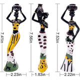 Pak van 3 Afrikaanse sculptuur, Afrikaanse decoratieve vrouwelijke figuur meisje figuur standbeeld decor huis decoratieve zwarte figuren creatieve ambachtelijke poppen ornamenten