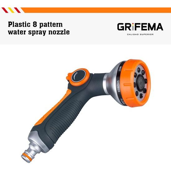 Tuinsproeier, Handdouche Tuinspuitpistolen, 8 bewateringspatronen, Verstelbare waterstroom voor tuinbesproeiing, Autowassen, Dierendouche