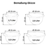 1 x bakschalen, mengkom, kwartelpot, slakom, stapelbaar, antislip, siliconen poten, eenhandgreep, schenktuit, kunststof, set van 4, rood