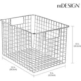 Set van 4 multifunctionele metalen manden - flexibele opbergmand voor de keuken, voorraadkast enz. - compacte en universele draadmand met handvatten - chroomkleurig