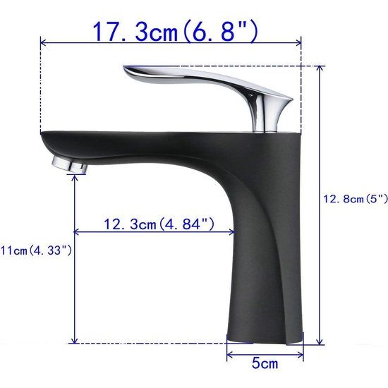 Badkamer Wastafelkraan Enkele Handgreep Chroom 1 Gat Mount Body Zwart Wastafelmengkraan Toilet