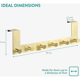 Deurhaken om op te hangen, handdoekhouder, kledinghaken voor keuken, hal, garderobe, deurgarderobe van roestvrij staal, voor deuren tot 4 cm, goudkleuren