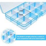 Opbergdoos met compartimenten, doorzichtige sorteerdozen, plastic opbergdoos, sieradendoos, verstelbare assortimentsdoos voor sieradenorganizer, pareloorbellen, 15 raster x 6 stuks