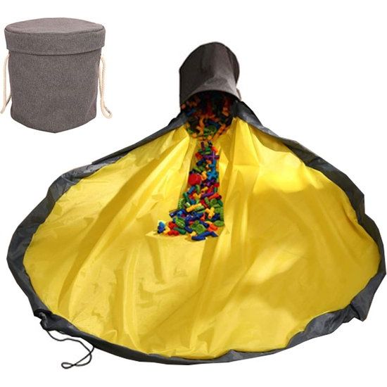Opbergmand voor speelgoed, opvouwbare opbergtas voor speelgoed met speelkleed voor kinderen, tas met trekkoord, kan snel kinderspeelgoed organiseren en opbergen (150 cm)