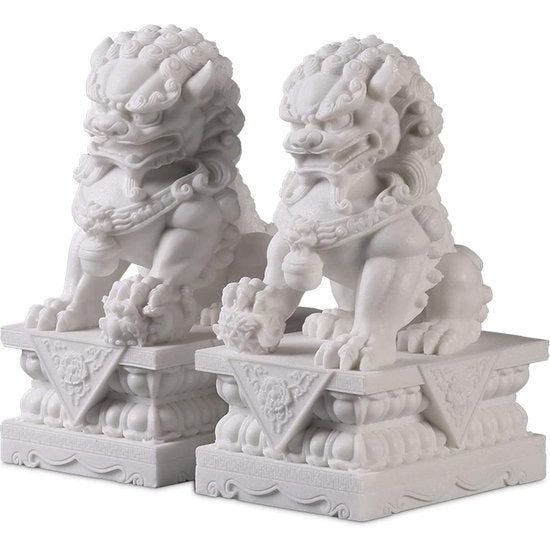 Guardian Lion-figuur, Chinese Feng Shui decoratieve sculptuur, FOO Dogs-standbeeld, ambachten, ornamenten voor thuis, kantoor, decoratie, cadeau, 10 cm / 3,93 inch
