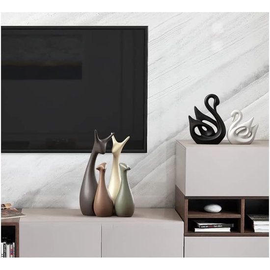 Dierenornament Porselein Decoratie Herten Keramiek Ambachten Kunst Creatieve inrichting Ornamenten Geschenk Familiematten Vier personen Huisherten.