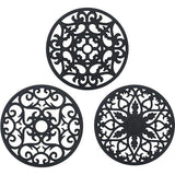 Onderzettermat, pakket van 3 siliconen onderzetters, siliconen multibloem, geïsoleerde antislip hotpads, gesneden waterdichte vaatwasmachinebestendige bekerisolatiemat voor potten, flessen