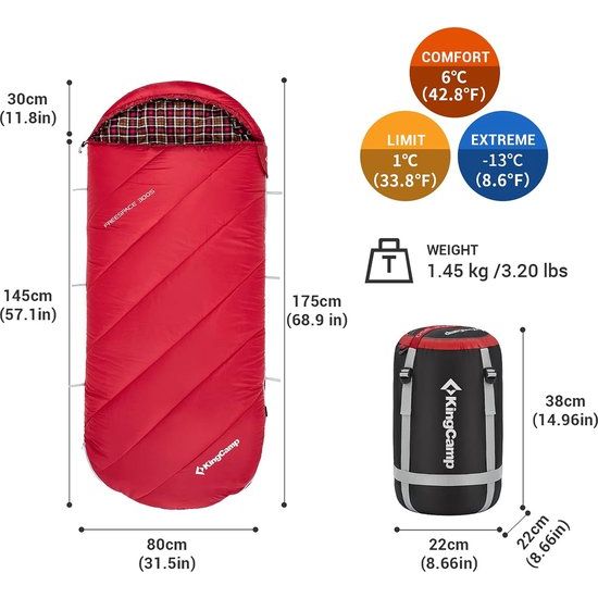 XL-slaapzak Campingslaapzak 3 seizoenen Grote maten voor volwassenen Outdoor Backpacken Wandelen Lichtgewicht voor gebruik binnen en buiten