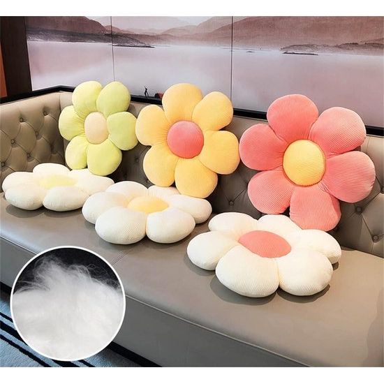 Vloerkussen, decoratief kussen, stoelkussen, decoratieve kussenhoezen, kamerdecoratie, pluche kussen voor (35 cm, beige/roze)