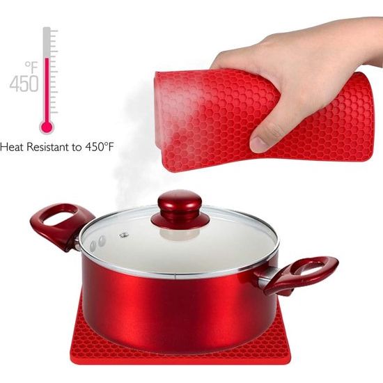 Siliconen pannenlap Potonderzetter Vaatwasmachinebestendig Hittebestendig Antislip en hittebestendig tot 250 °C