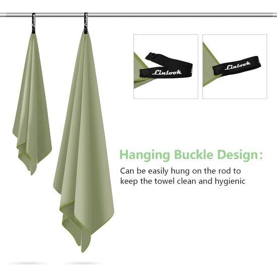 Microvezel handdoekenset (180 x 80 cm grote badhanddoek + 100 x 50 cm handdoek), sporthanddoek, fitnesshanddoek, reishanddoek, strandhanddoek voor sport, reizen, yoga, camping, strand, gym