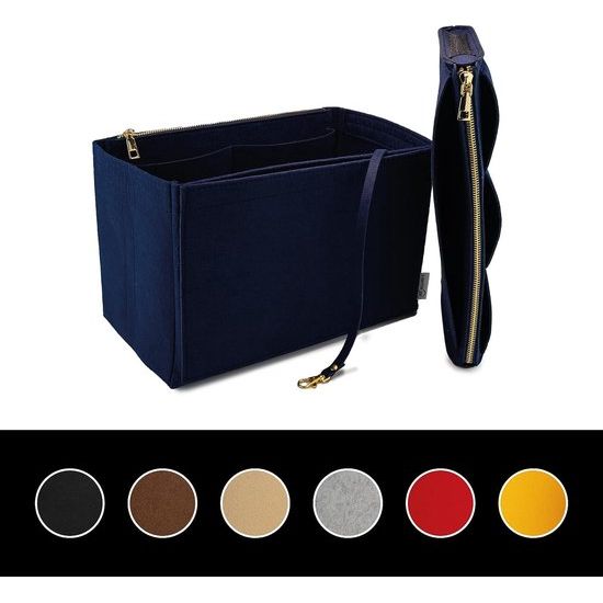 Handtas-organizer van vilt, 2-in-1 afneembare tas met ritssluiting, organizer tas, tasorganizer, Neverfull gm, blauw, L