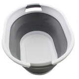 Opvouwbare kunststof wasmand, 32 liter, opvouwbare pop-up opbergbak/organizer, versleepbare wasmand, ruimtebesparende wasmand, waterinhoud: 24 l, wit/grijs