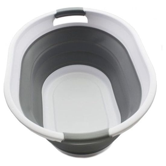 Opvouwbare kunststof wasmand, 32 liter, opvouwbare pop-up opbergbak/organizer, versleepbare wasmand, ruimtebesparende wasmand, waterinhoud: 24 l, wit/grijs