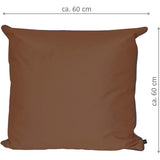 Kussen 60x60 cm [set van 2] - waterafstotende kussenhoes bruin (zonder vulkussen) - waterdichte kussenhoes voor binnen en buiten