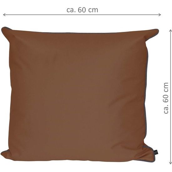 Kussen 60x60 cm [set van 2] - waterafstotende kussenhoes bruin (zonder vulkussen) - waterdichte kussenhoes voor binnen en buiten