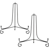 Pakket van 2 zwarte metalen plaatstandaards, ijzeren ezels displaystandaard voor kom, plaat, kunstfoto, fotolijst van 10 inch.