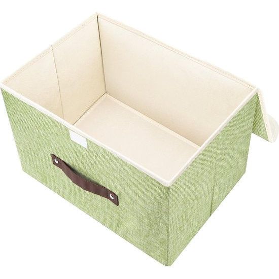 3 stuks opvouwbare opbergdozen met deksel, opbergdozen met deksel, dozen voor kleding, opbergdozen voor speelgoed, rek - groen