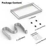pannenhouder voor lade, uitbreidbare potdekselhouder met 7 verstelbare verdelers, potdeksel opbergpan organizer dekselhouder voor keuken, zilver