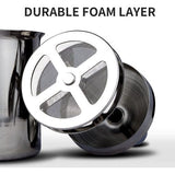 500 ml roestvrij staal dubbel gaas melkopschuimer handgemaakt, 8 x 8 x 18 cm, perfect melkschuim Dankzij dubbele zeef en speciaal drukmechanisme