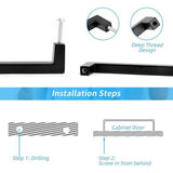 Pak van 10 meubelgrepen zwart 160 mm, keukengrepen met 40 schroeven en 4 zelfklevende handgrepen, keukenkastgrepen van roestvrij staal, ladegrepen, deurgrepen voor keukenkasten