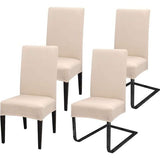 Stoelhoezen voor stoelen, set van 4, universele stoelhoezen van polyester, voor eetkamer, hotel, banket, feestdecoratie, bruiloft, beige