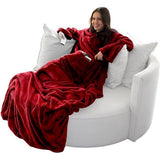 tv-deken met mouwen met kasjmier gevoel – Voetenzak en 2 zakken voor smartphone/afstandsbediening en nog veel meer – Knuffeldeken woondeken plaid – van merkverkoper