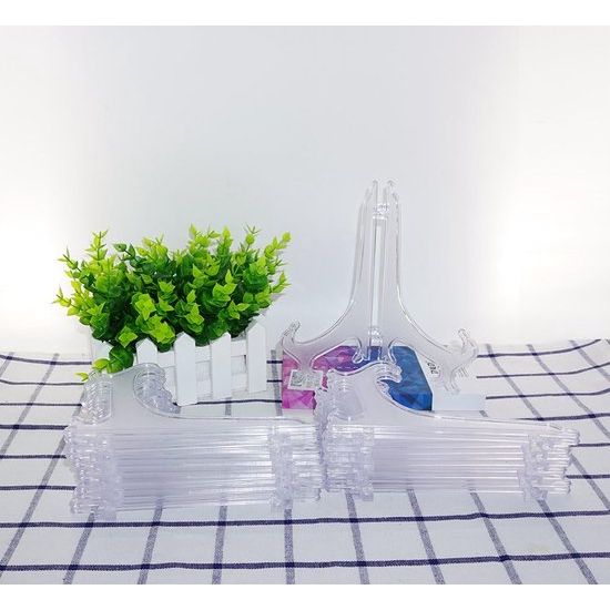 Transparante plastic ezels of standaard/bordhouder voor het weergeven van foto's of andere items op bruiloften, huisdecoratie.