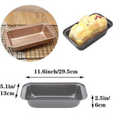 Pan Loaf Tin voor het bakken, non-stick carbon staal baking brood toast mal loaf baking pan set (29,5 x 13 cm - grijs 4 stuks)