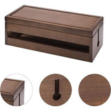 Houten Kabelbeheerbox voor Verlengkabels Stekkerdozen Overspanningsbeveiliging Kabelbeheer Concealer Organizer Cover voor Bureau Thuiskantoor Keuken (Bruin)
