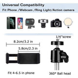 Mobiele telefoon gelede armsteun, webcamstandaard, schaarstatief met smartphoneklem en 1/4" schroef lange mouw mobiele telefoonhouder gelede armsteun (wit)