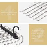 Kledingbroekhanger, ruimtebesparende kasthanger, 6 lagen, 2 toepassingen, multifunctionele broeken, opbergrek, kledingkast, organizer, rekken voor kleding, broeken, sjaals, stropdassen (zwart, 2 stuks)