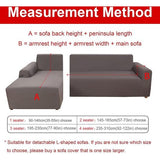 Bankhoes, elastisch, spandex, stretch, bankovertrek voor L-vorm, universeel, wasbaar, antislip, 2-zits + 3-zits, zwart