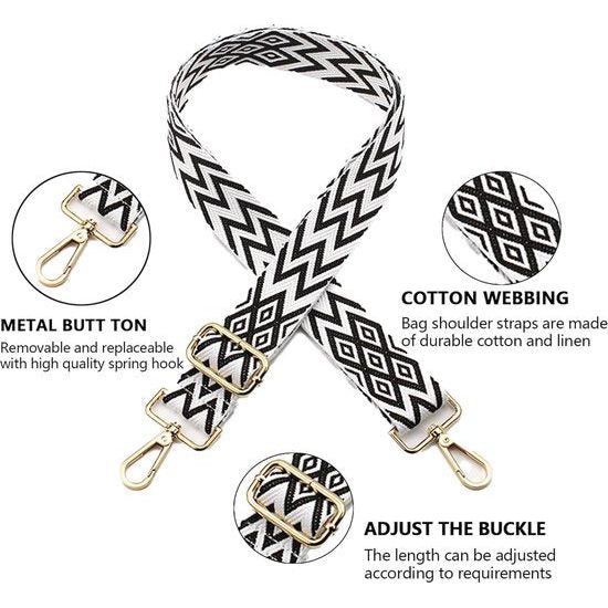 Pack of 3 Bag Straps for Changing, Adjustable Shoulder Strap for Bags, Shoulder Straps with Carabiner for Crossbody Bag Women and Men, Wide Strap