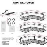 Doucheplank zonder boren, doucheplank, doucheplank, 4-delige badkamerrek, organizer, shampoohouder voor douche, toilet, keuken en slaapzaal