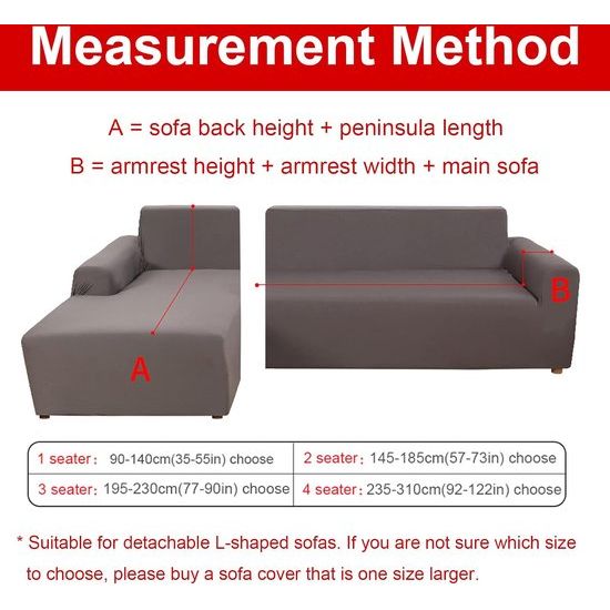 Bankhoes, Elastisch, Stretch, Spandex, Bankhoes voor L-vormige bank, Universeel, Wasbaar, 2-delig, Antislip (2-zits+3-zits, koffie)