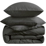 Beddengoed 135 x 200 cm, 4-delig, antraciet - dekbedovertrekken 135 x 200 cm, set van 2 met kussenslopen 80 x 80 cm, beddengoedsets 135 x 200 cm, van microvezel met ritssluiting, zacht, grijs