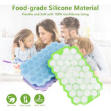 IJsblokjesvorm, set van 3 stuks, silicone, met deksel, eenvoudige ijsvrijgave, ijsblokjesvorm, BPA-vrije ijsblokjeshouder voor cocktails, whisky, sap, water en andere dranken